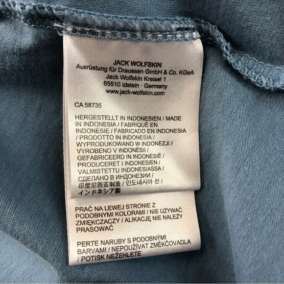 𝅺JACK Wolfskin steel blue graphic Men’s long sleeve tee Large - Picture 7 of 10